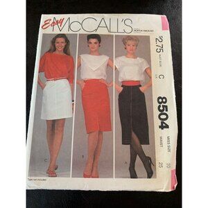 McCall's Misses Skirt Sewing Pattern Sz 10 8504 - Uncut